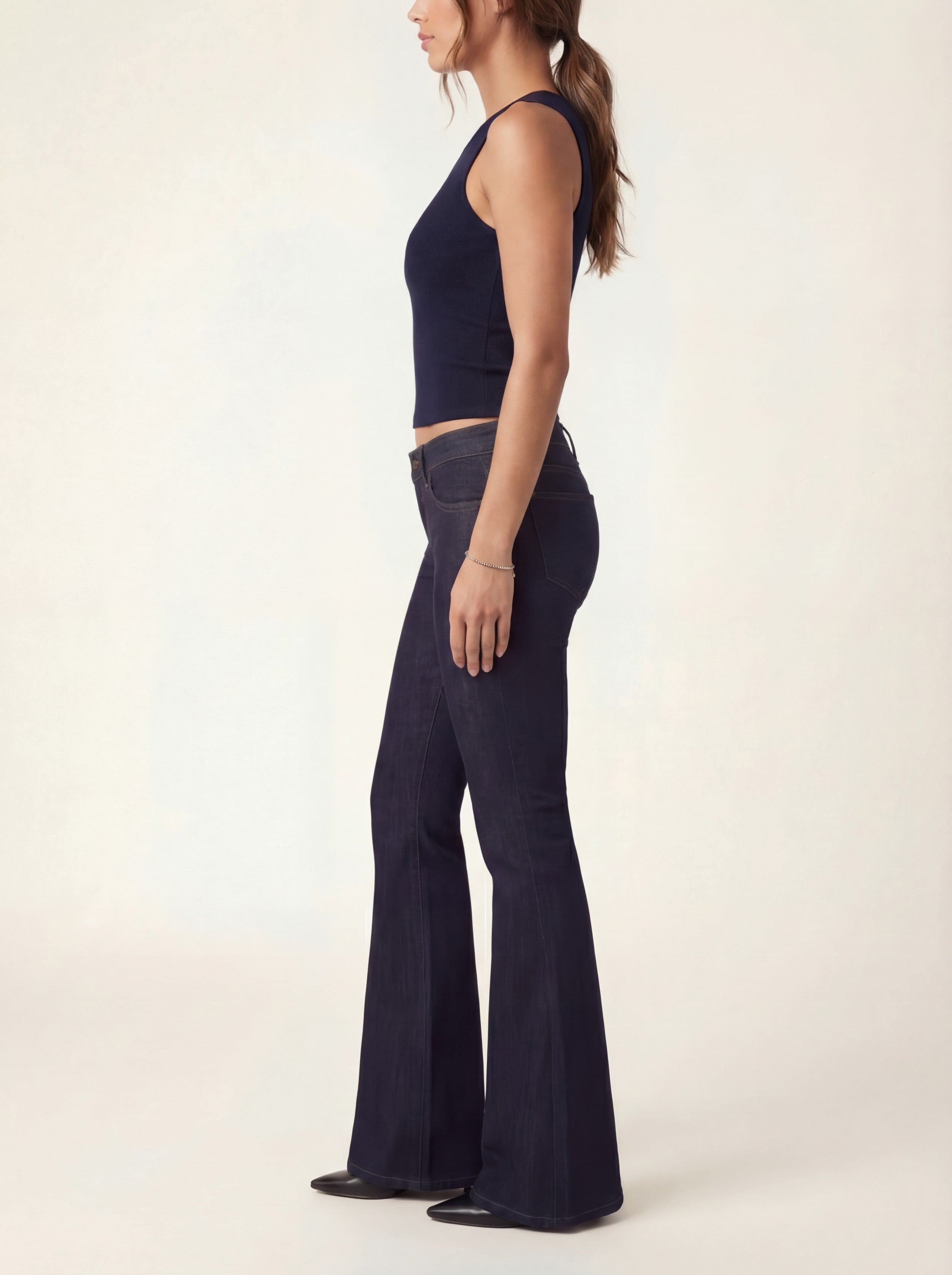 Amara Flare Denim Jeans - Dark Navy