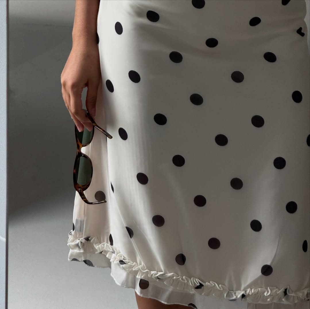 Amira Midi Skirt - Polka dots