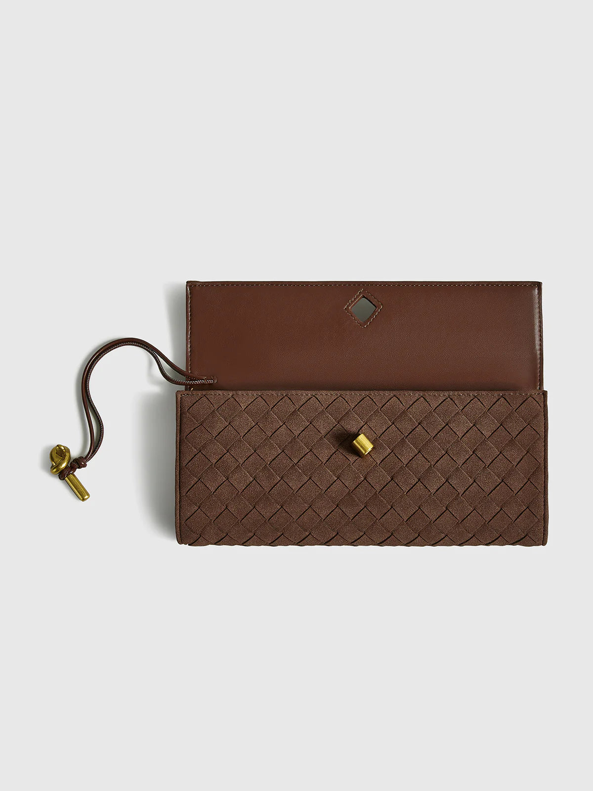 Clutch Emilia aus Wildleder - Kaffee