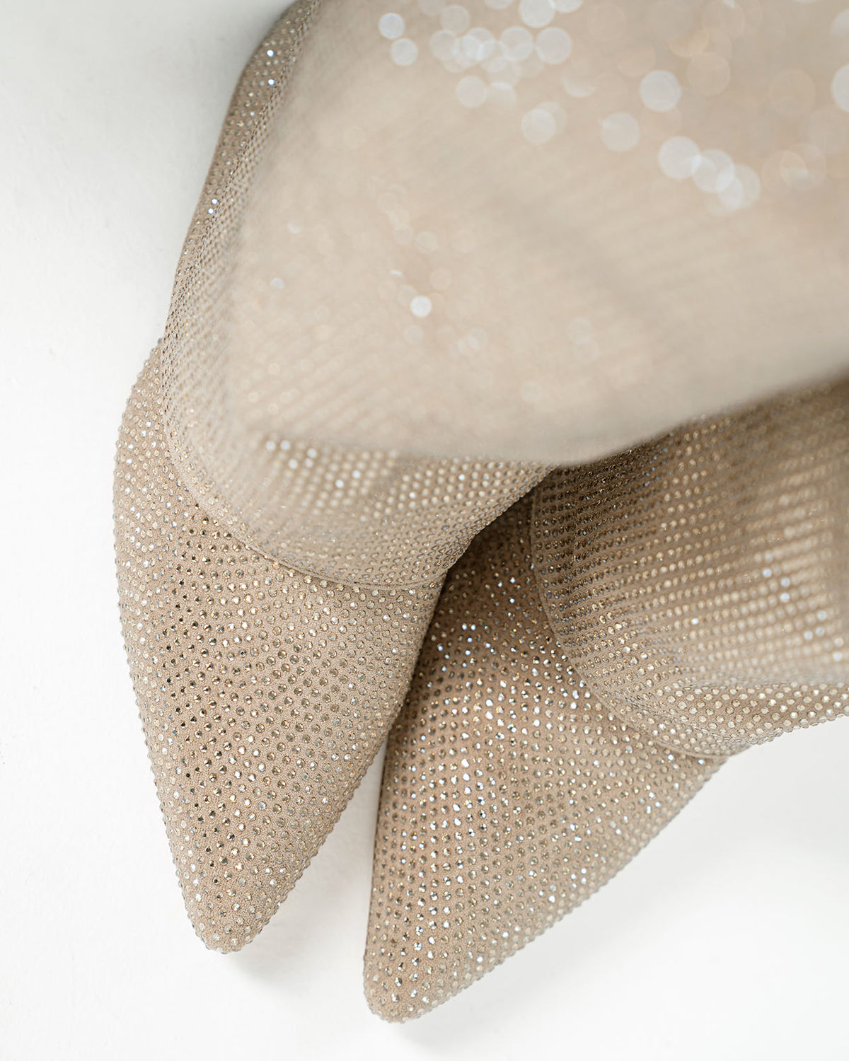 Diva Sequin Knee High Boots - Beige