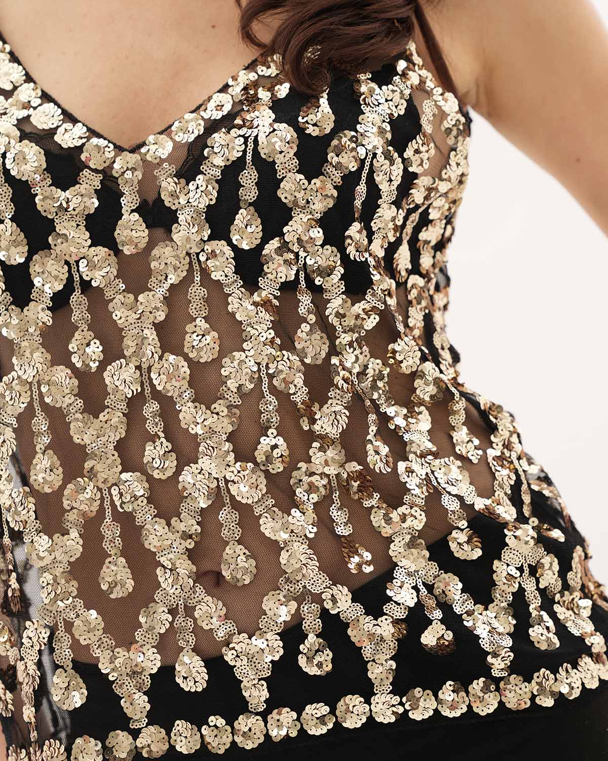 Lola Verziertes Top - Gold