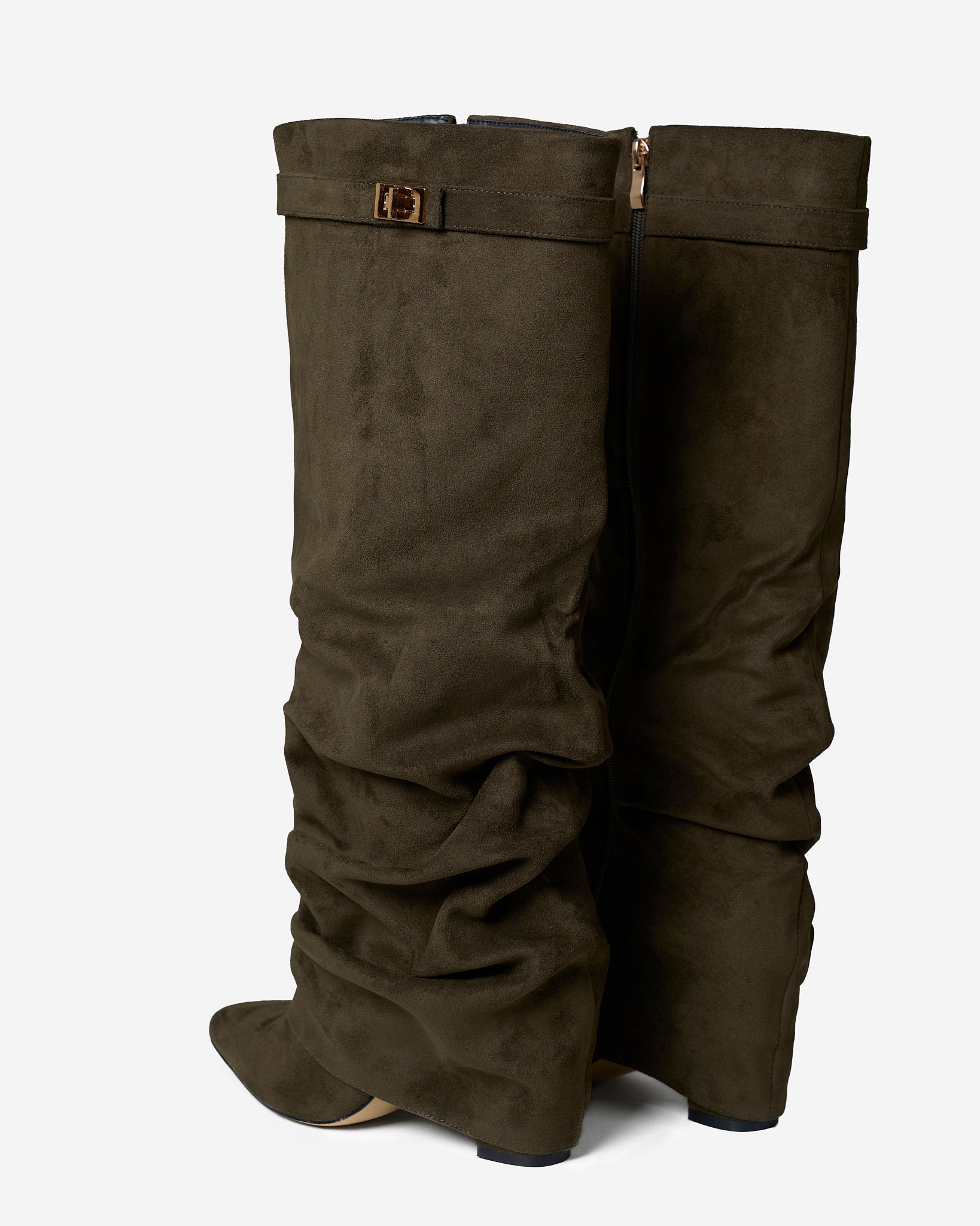 Bottes hautes Lavista en daim souple beige