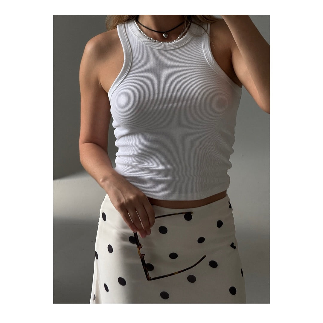 Amira Midi Skirt - Polka dots