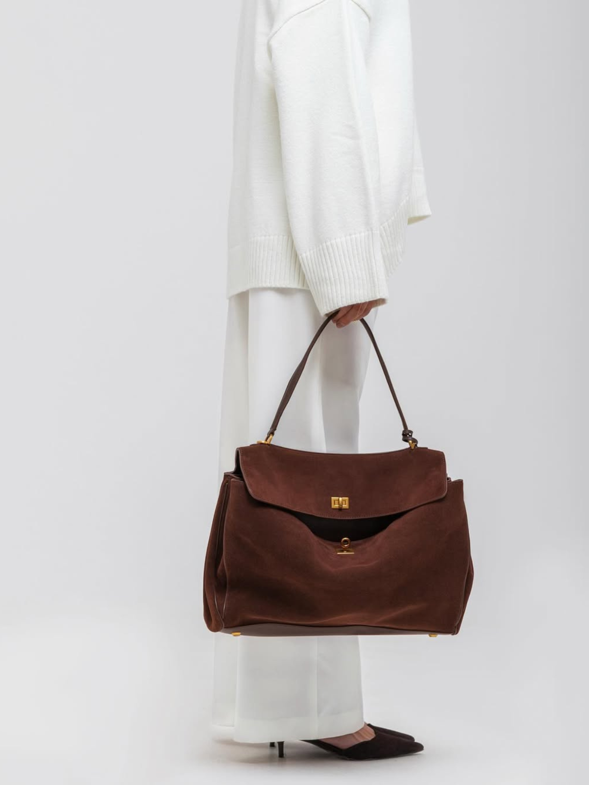 Célia Wildledertasche - Mokka