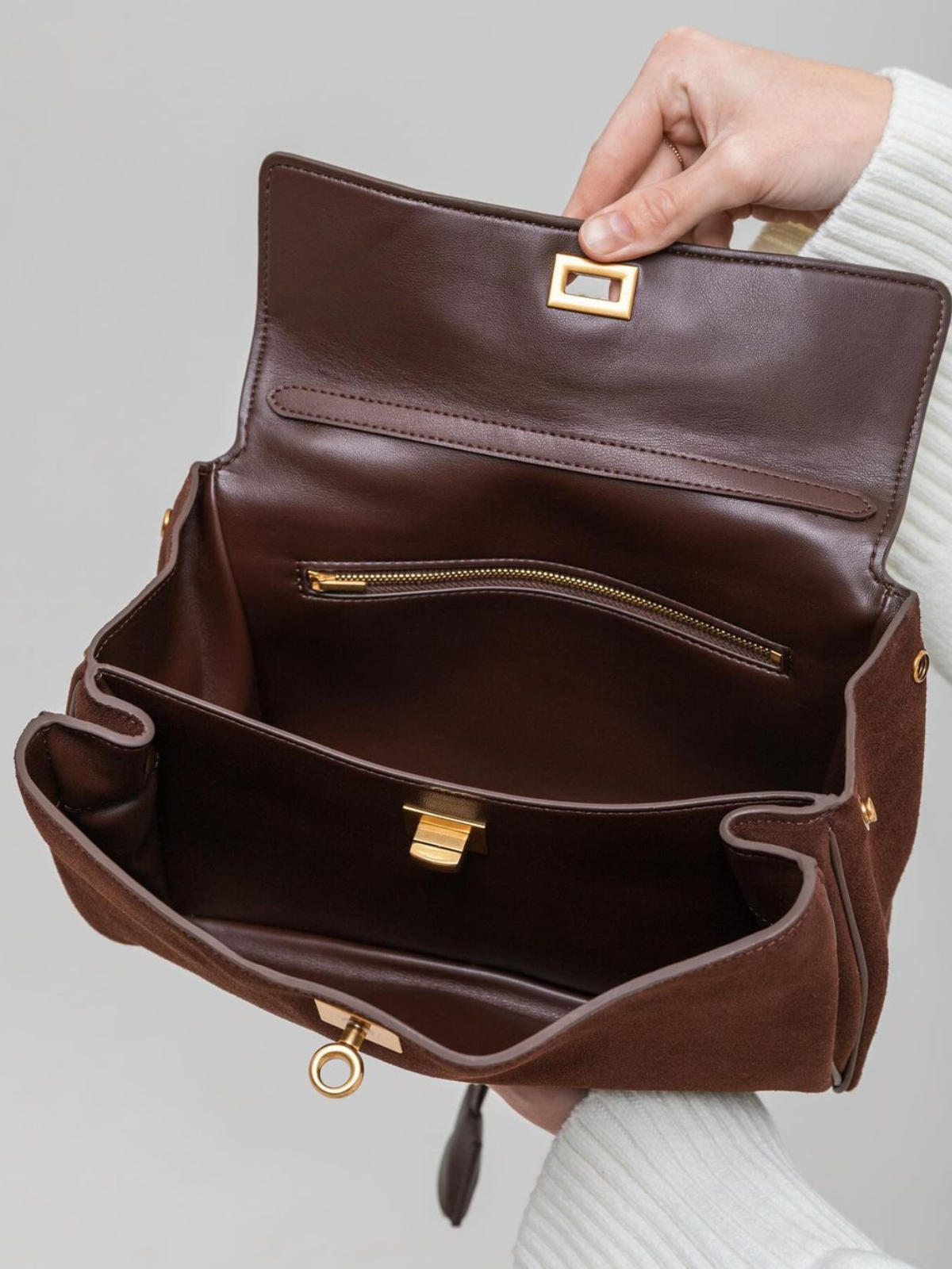 Célia Wildledertasche - Mokka