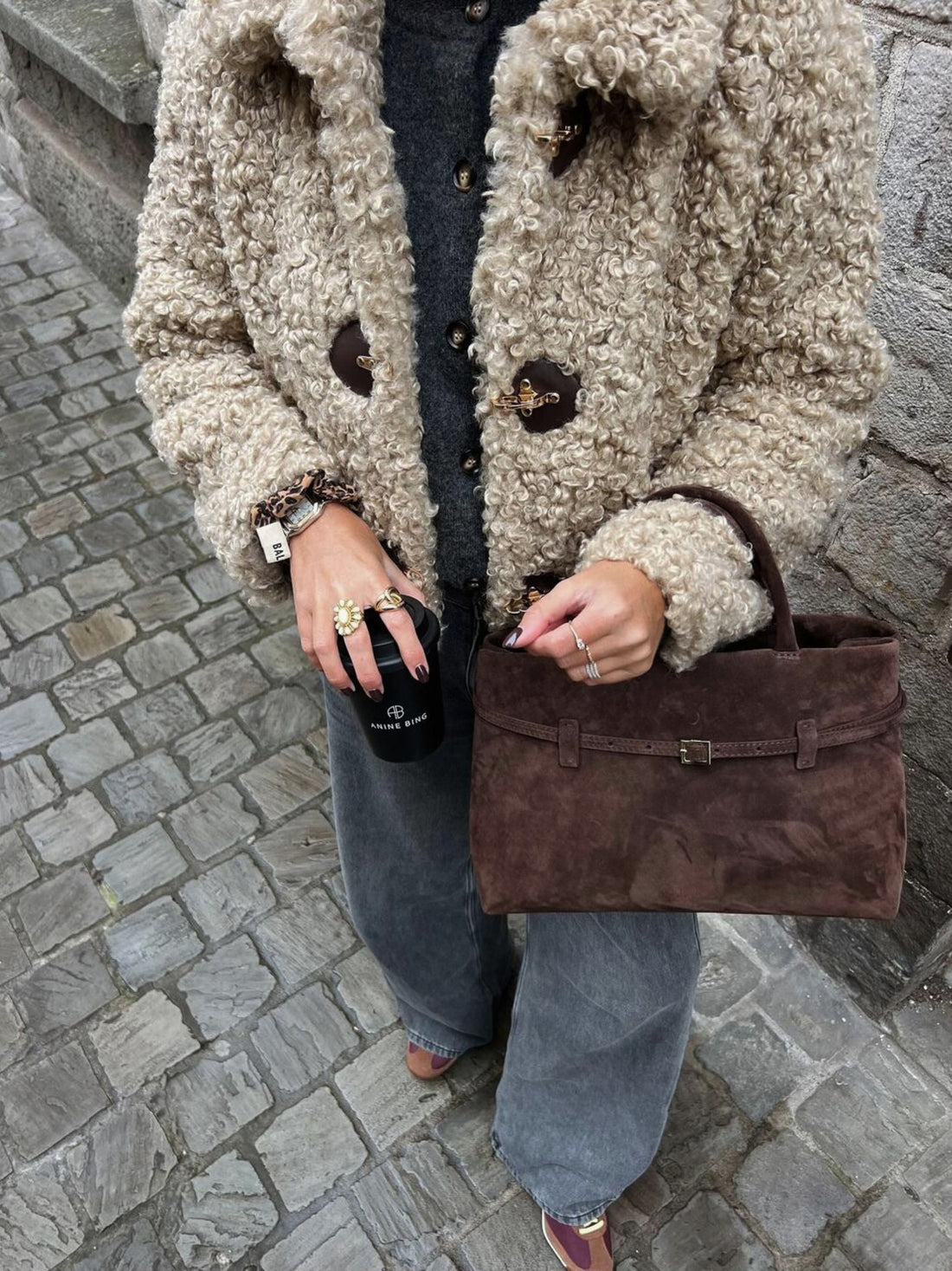 Ria Wildledertasche - Dunkelbraun