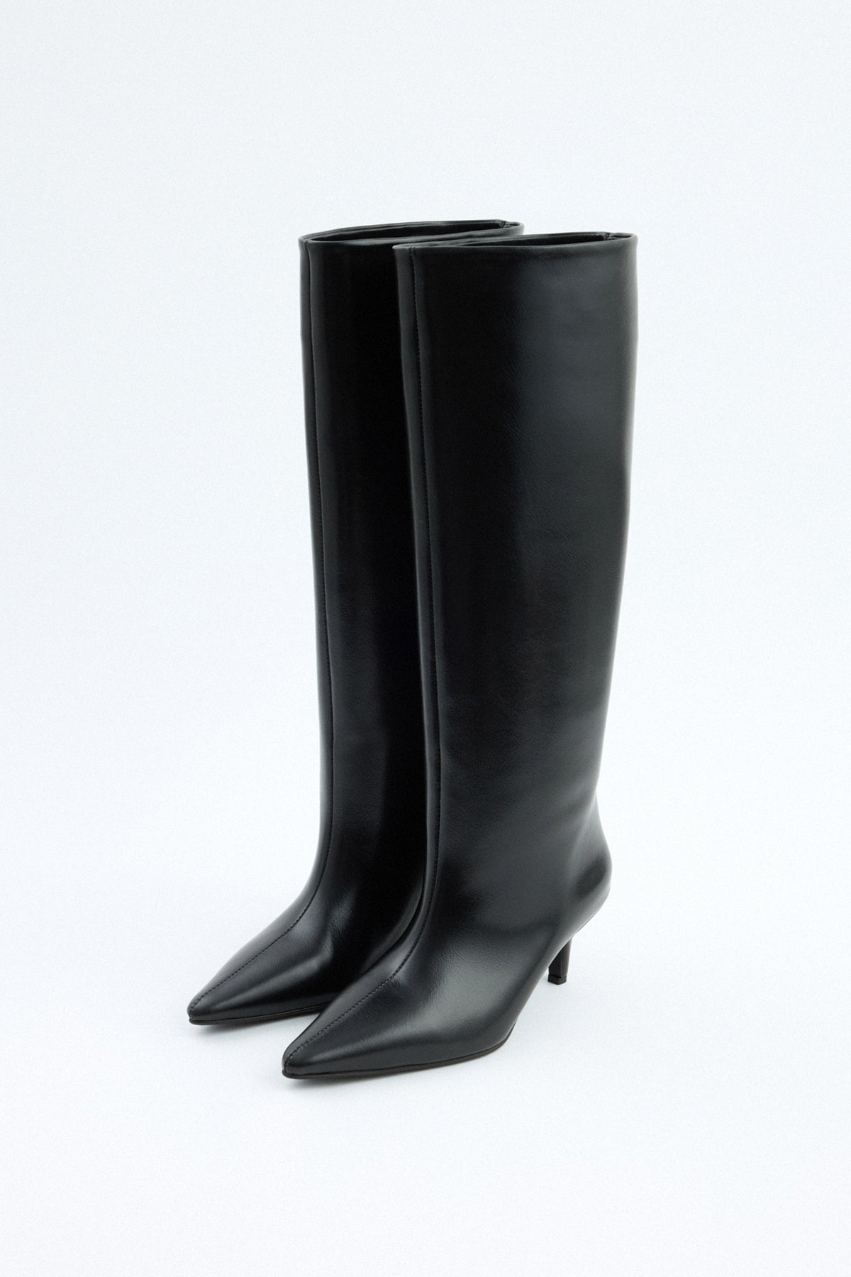 Mona Leather knee high boots - Black