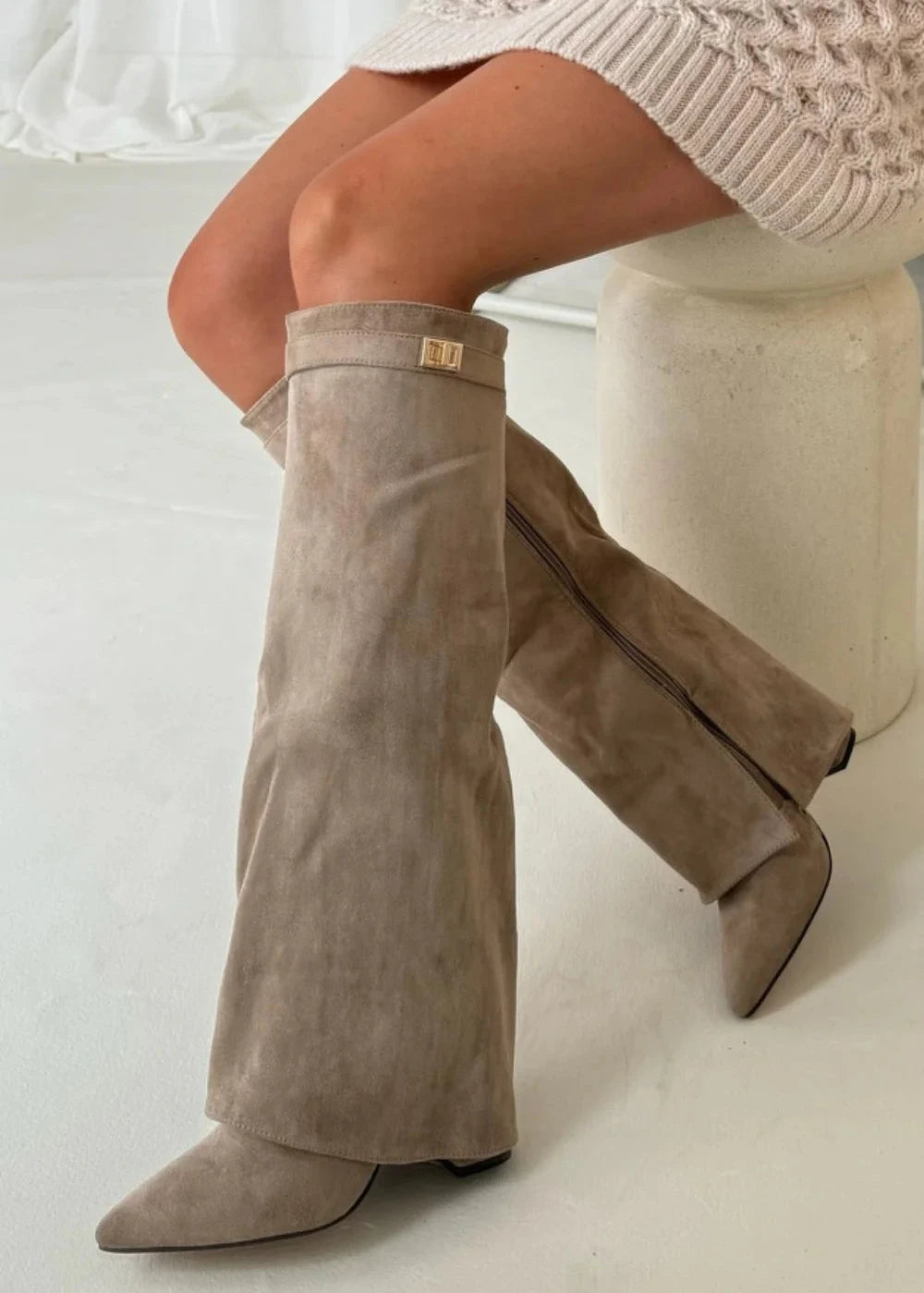 Lavista Suede knee high boots - Beige