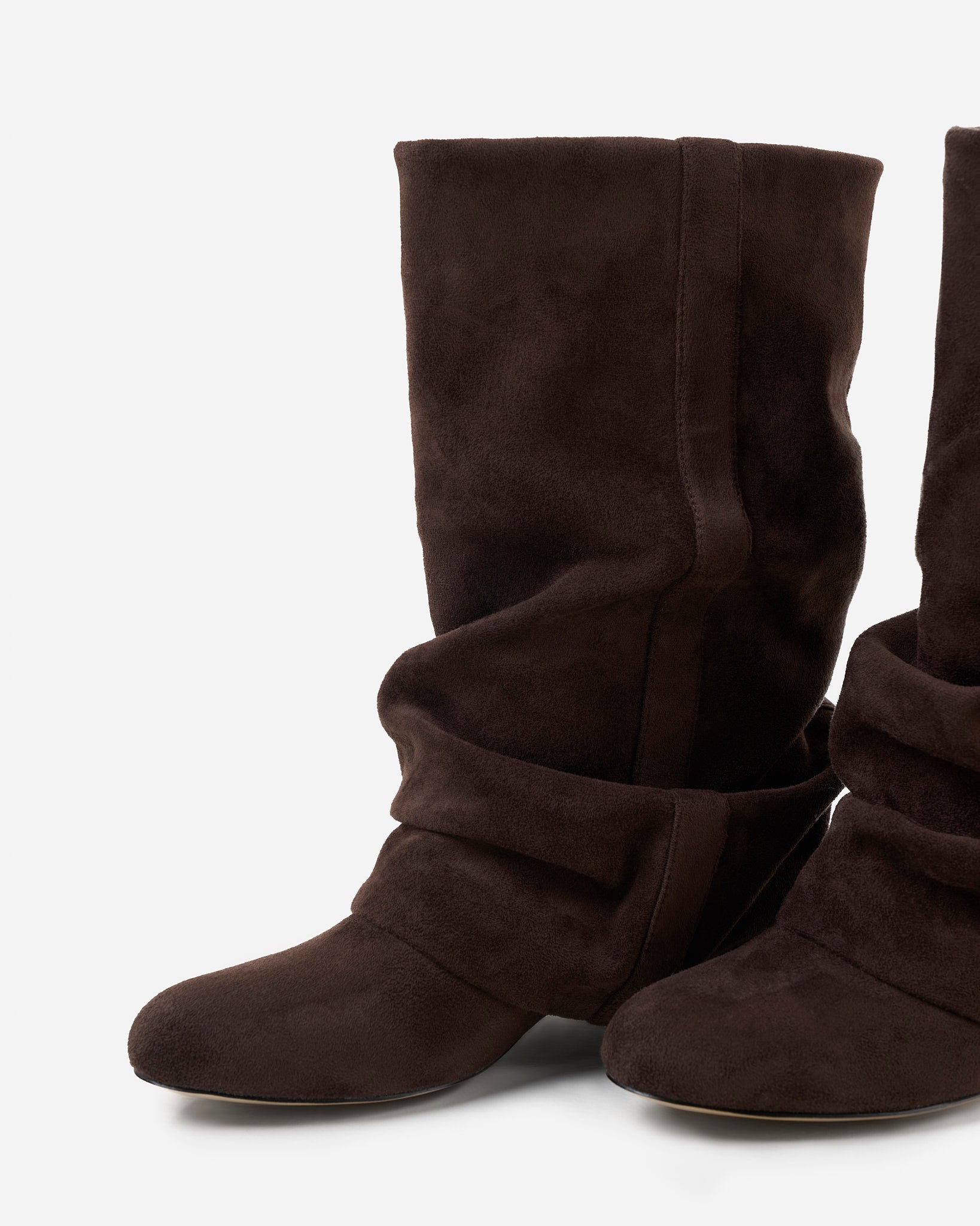 Emilia Slouchy Suede Boots - Dark Chocolate