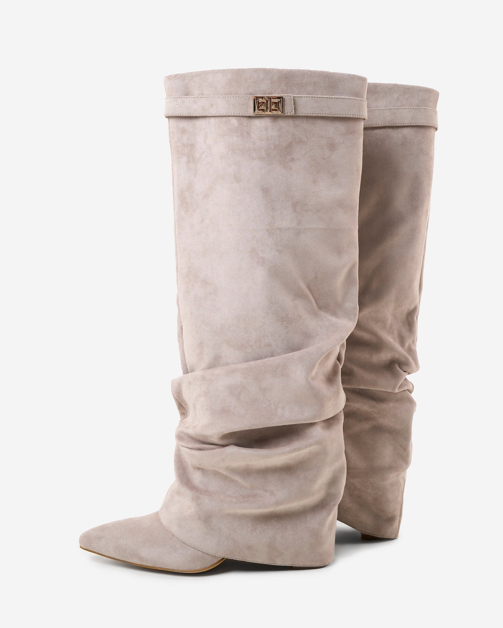 Lavista Slouchy Suede knee high boots - Taupe