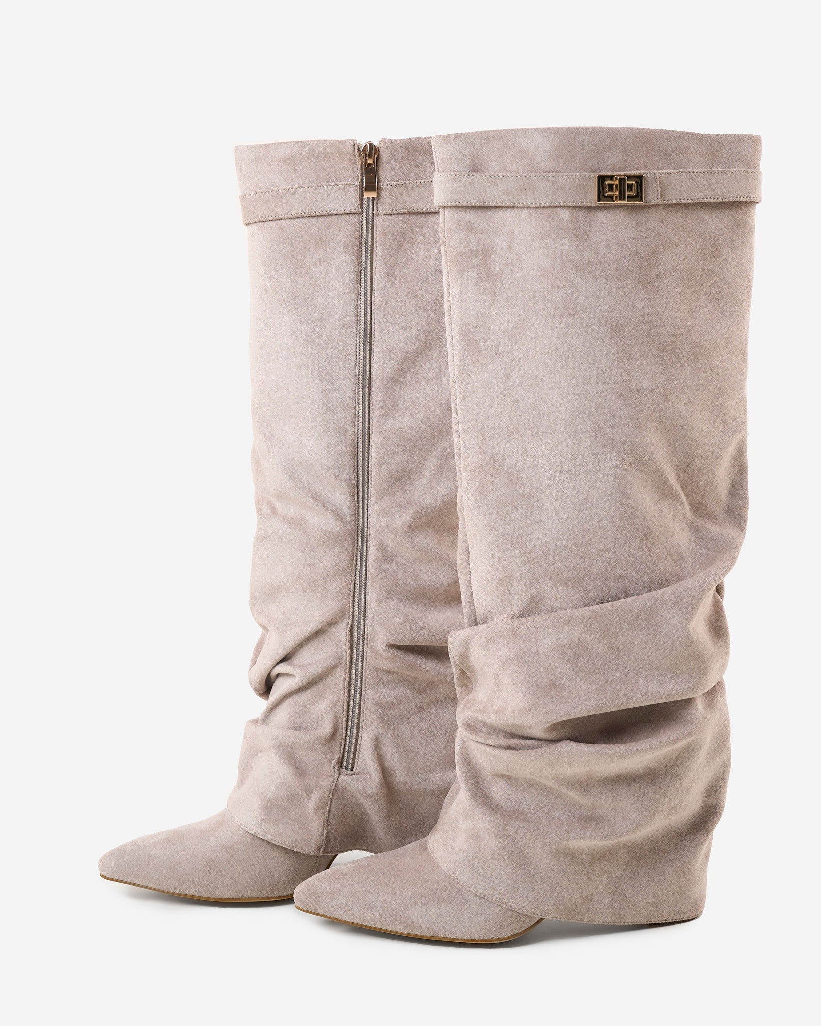 Lavista Slouchy Suede knee high boots - Taupe