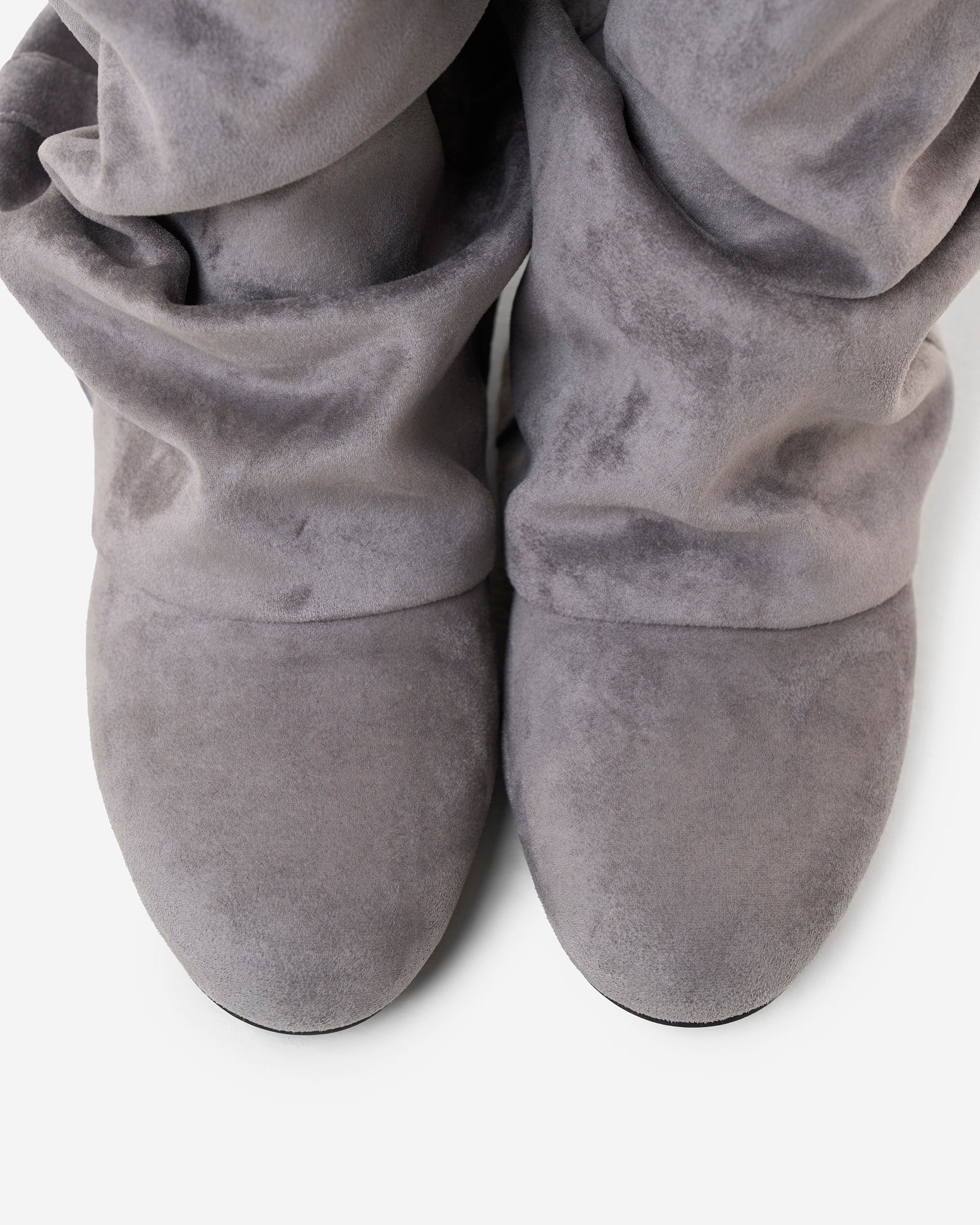 Emilia Slouchy Suede Boots - Grey
