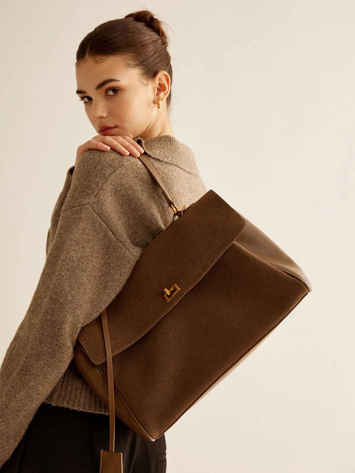 Célia Suede Bag - Brown