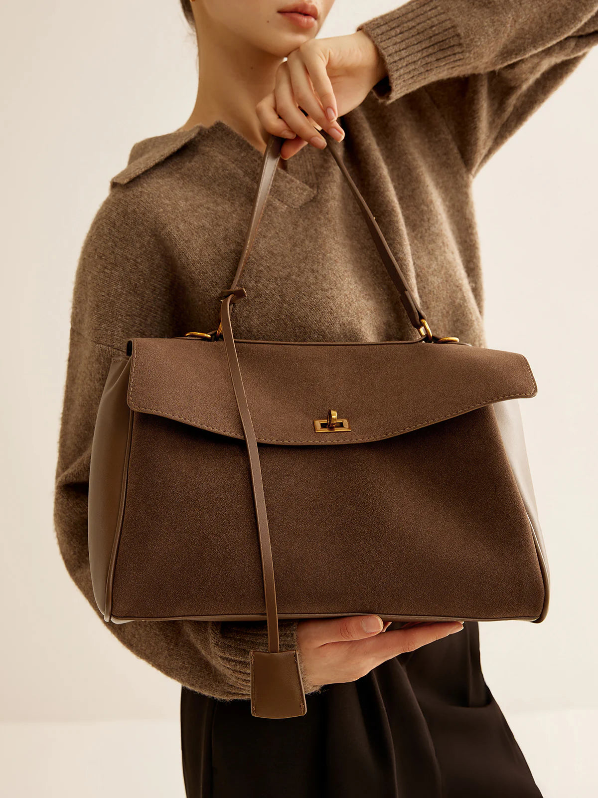 Célia Suede Bag - Brown