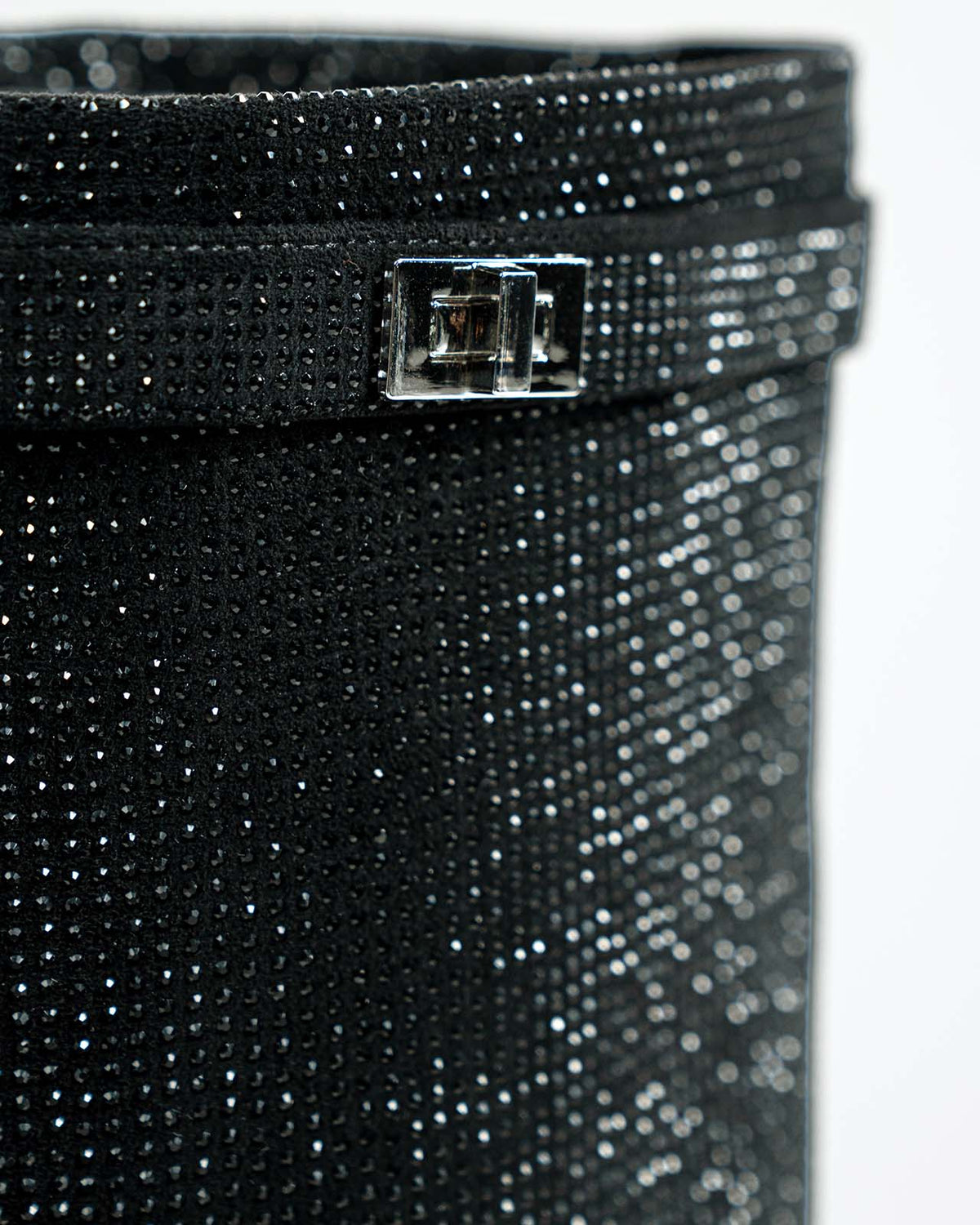 Diva Sequin Knee High Boots - Black