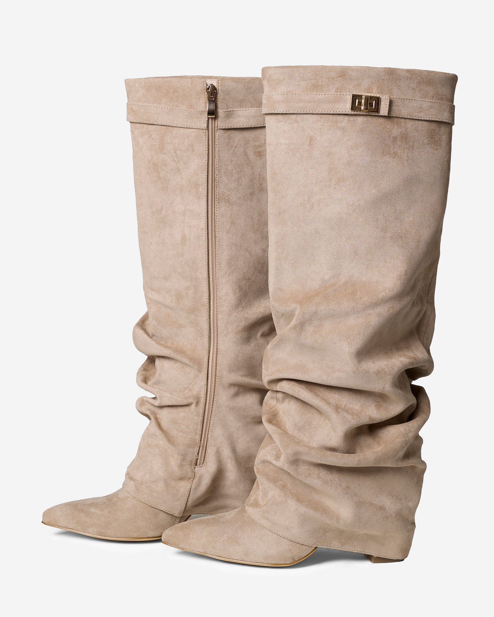 Lavista Slouchy Kniehohe Stiefel aus Wildleder - Beige