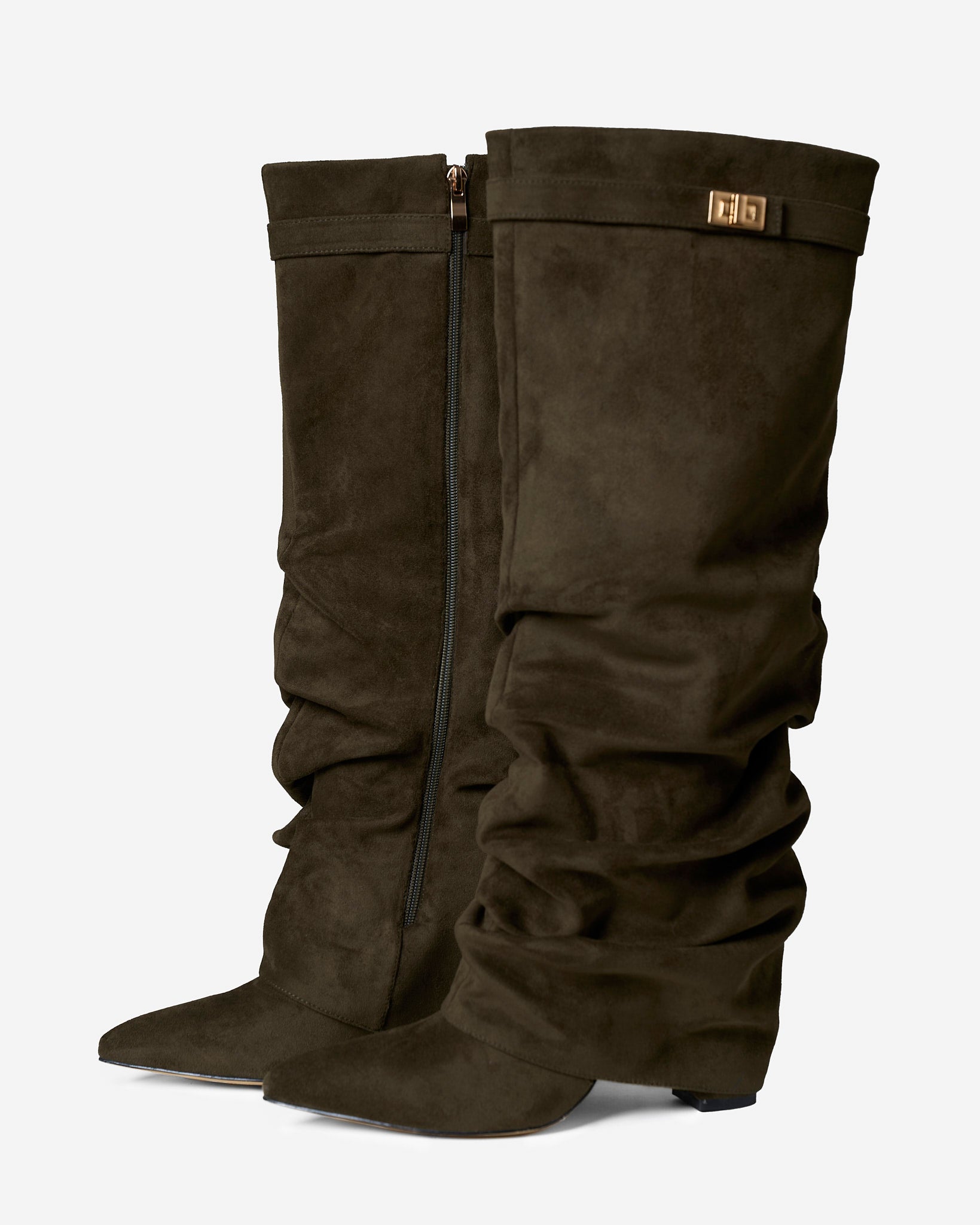 Bottes hautes Lavista en daim souple beige