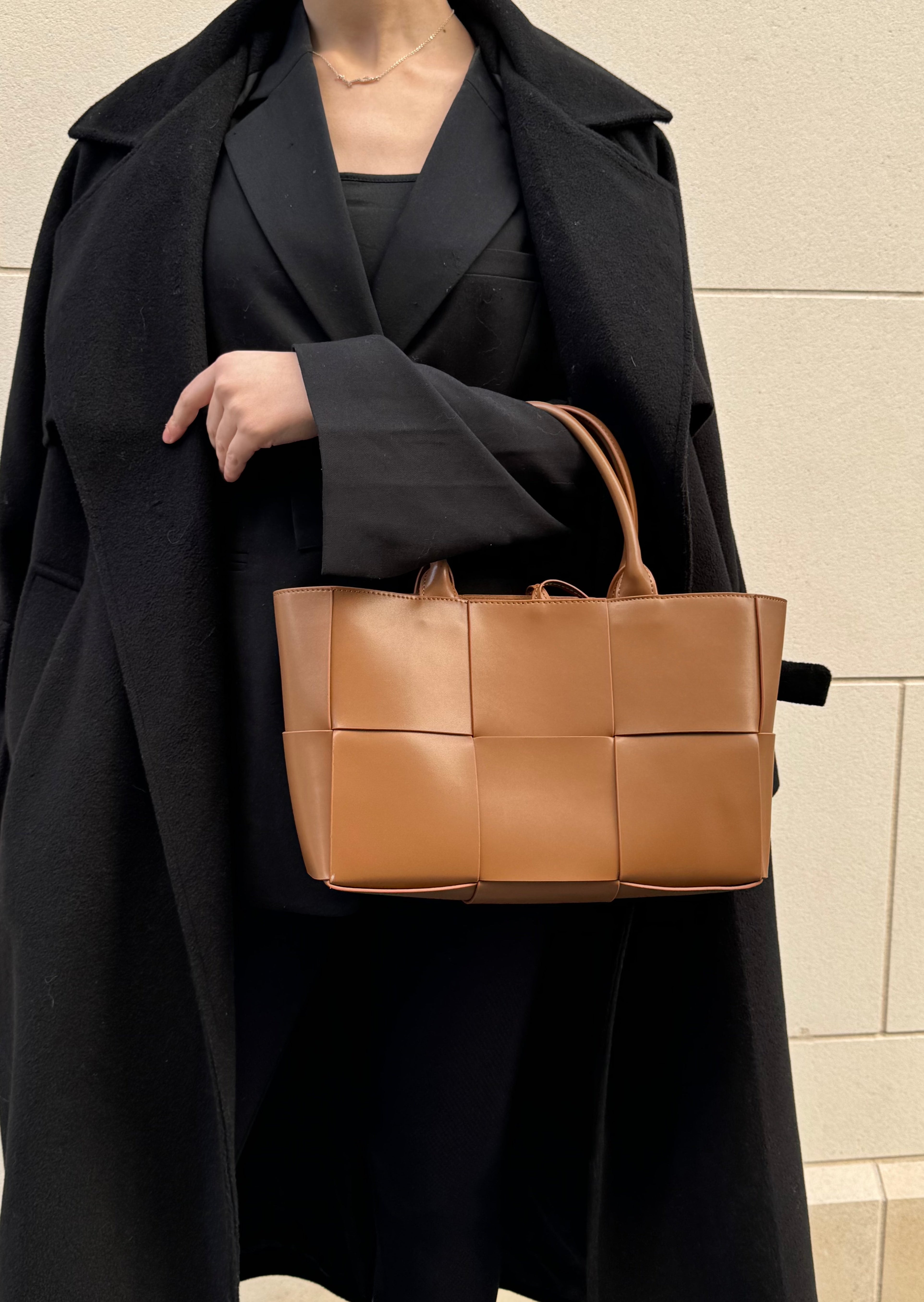 Leather Tote Bag - Camel