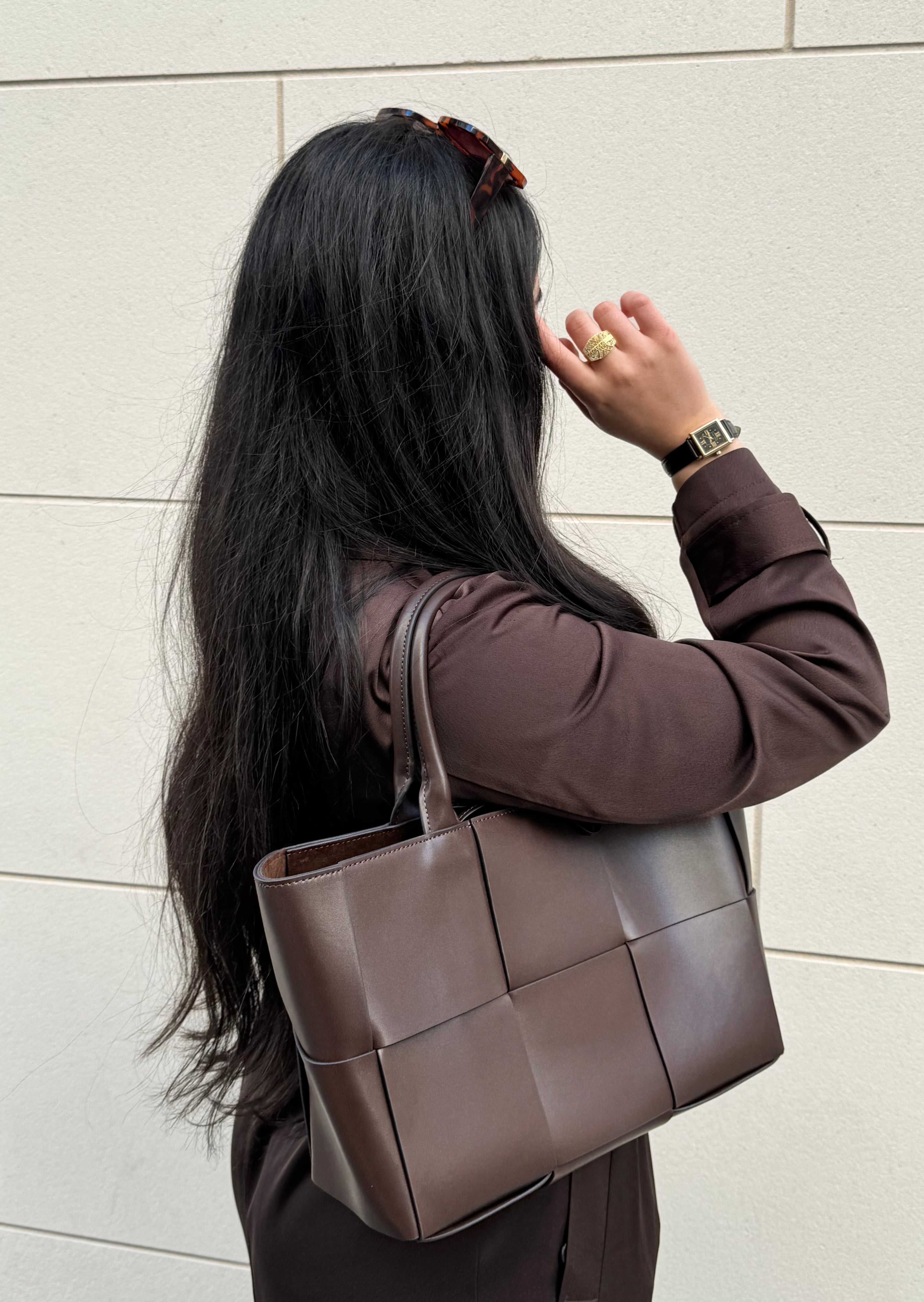 Leather Tote Bag - Coffee