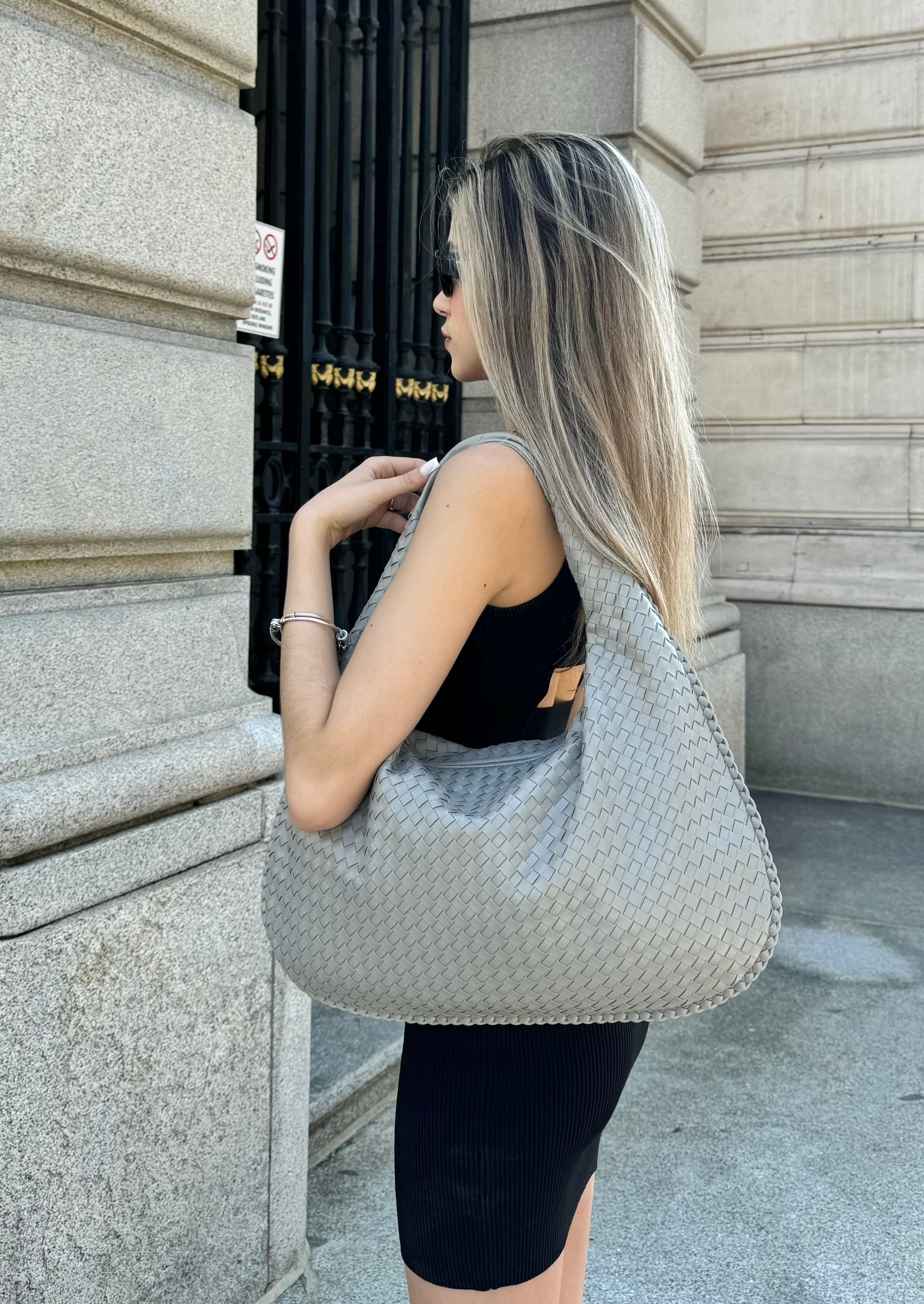 Everyday Leather Bag - Light Grey