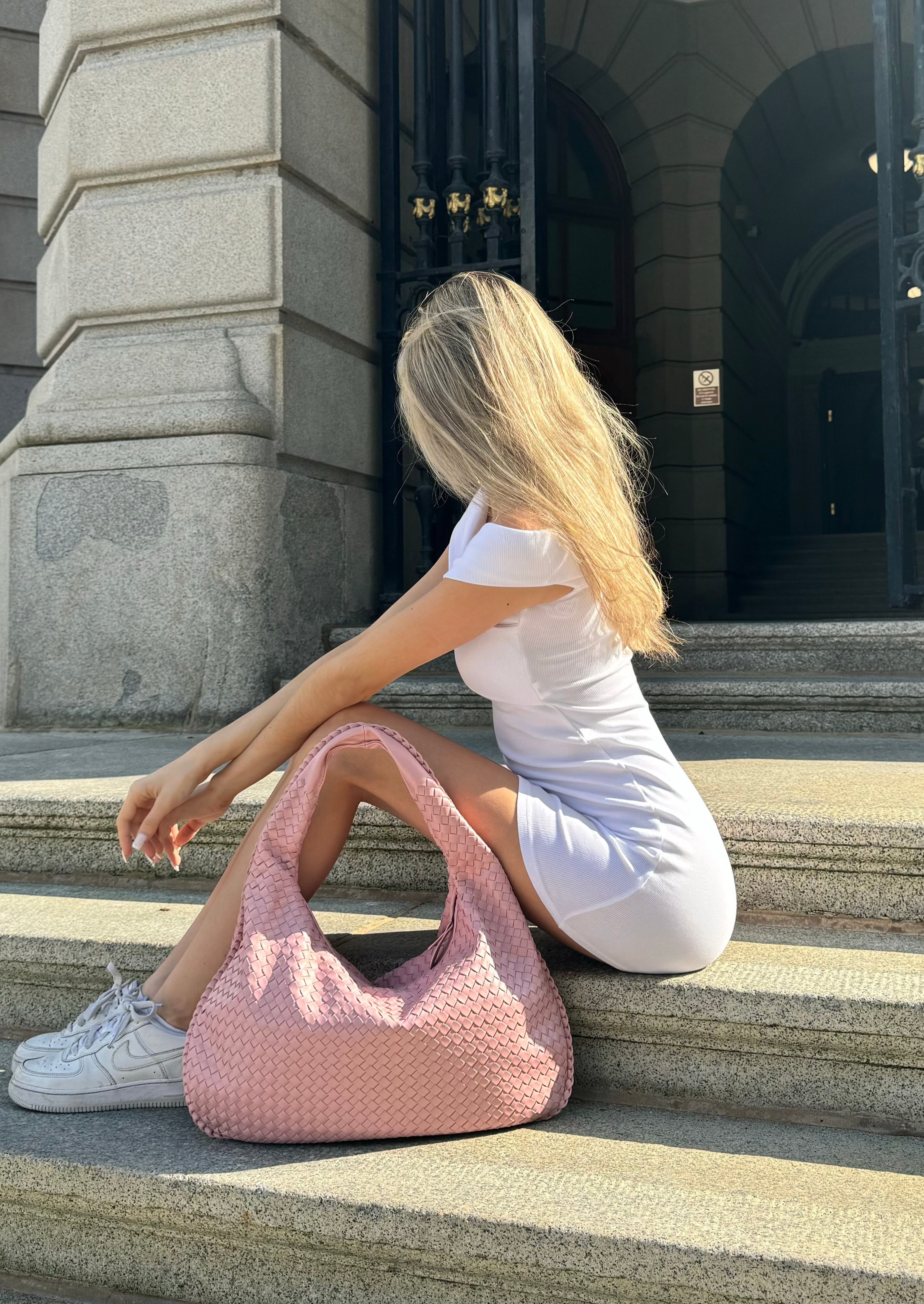 Everyday Leather Bag - Baby Pink