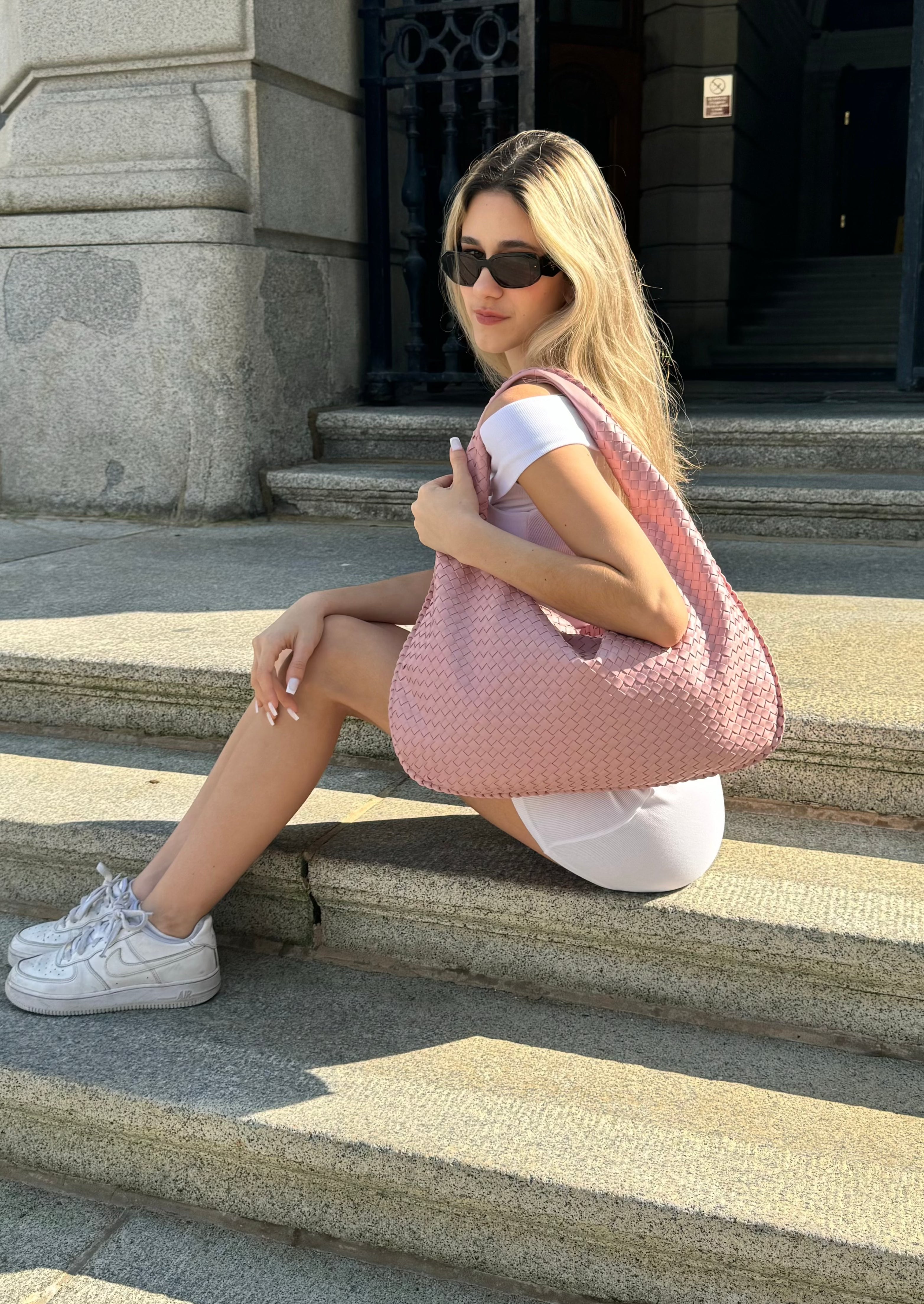 Everyday Leather Bag - Baby Pink