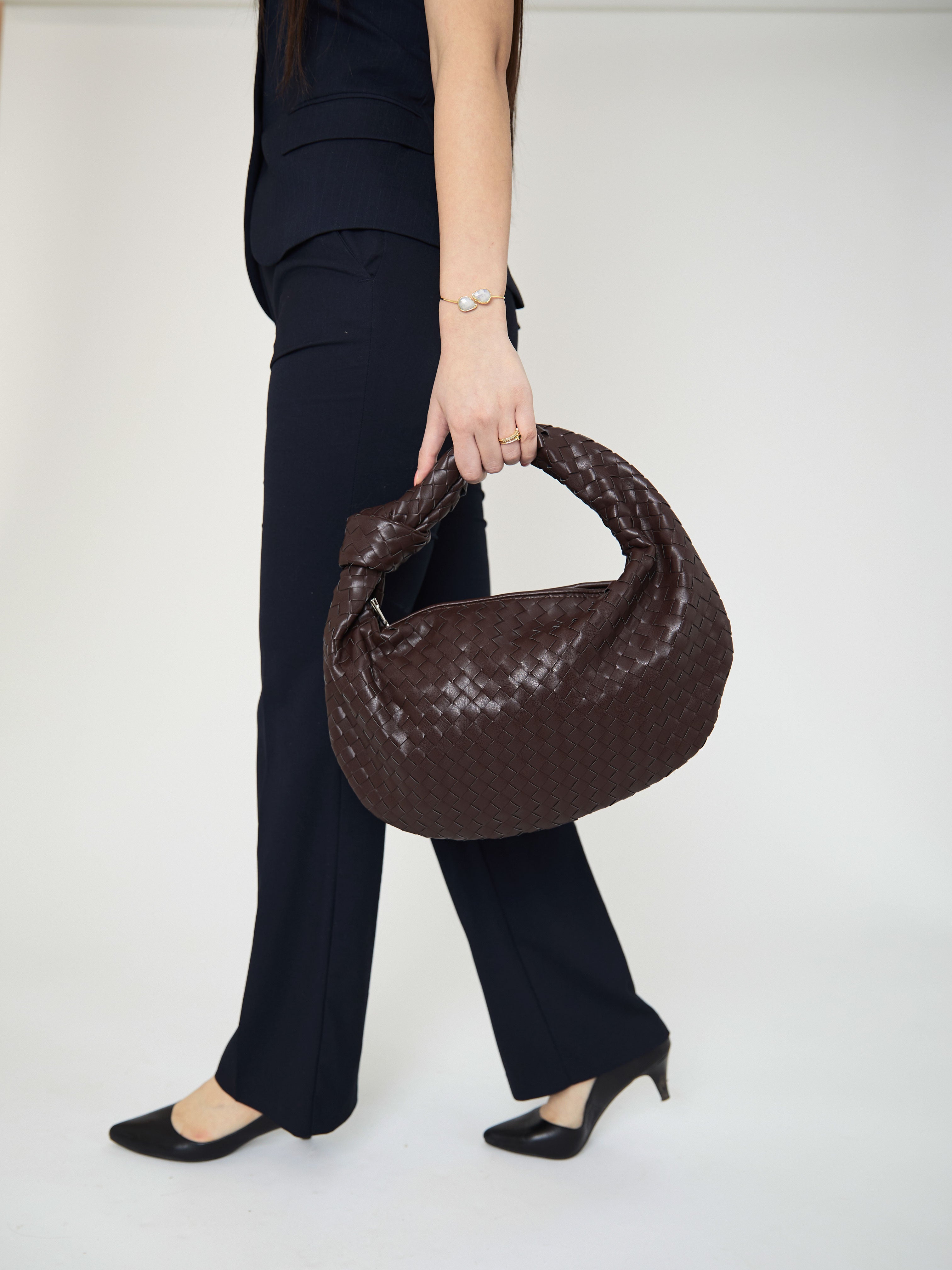 Medium Everyday Leather Bag - Dark Brown