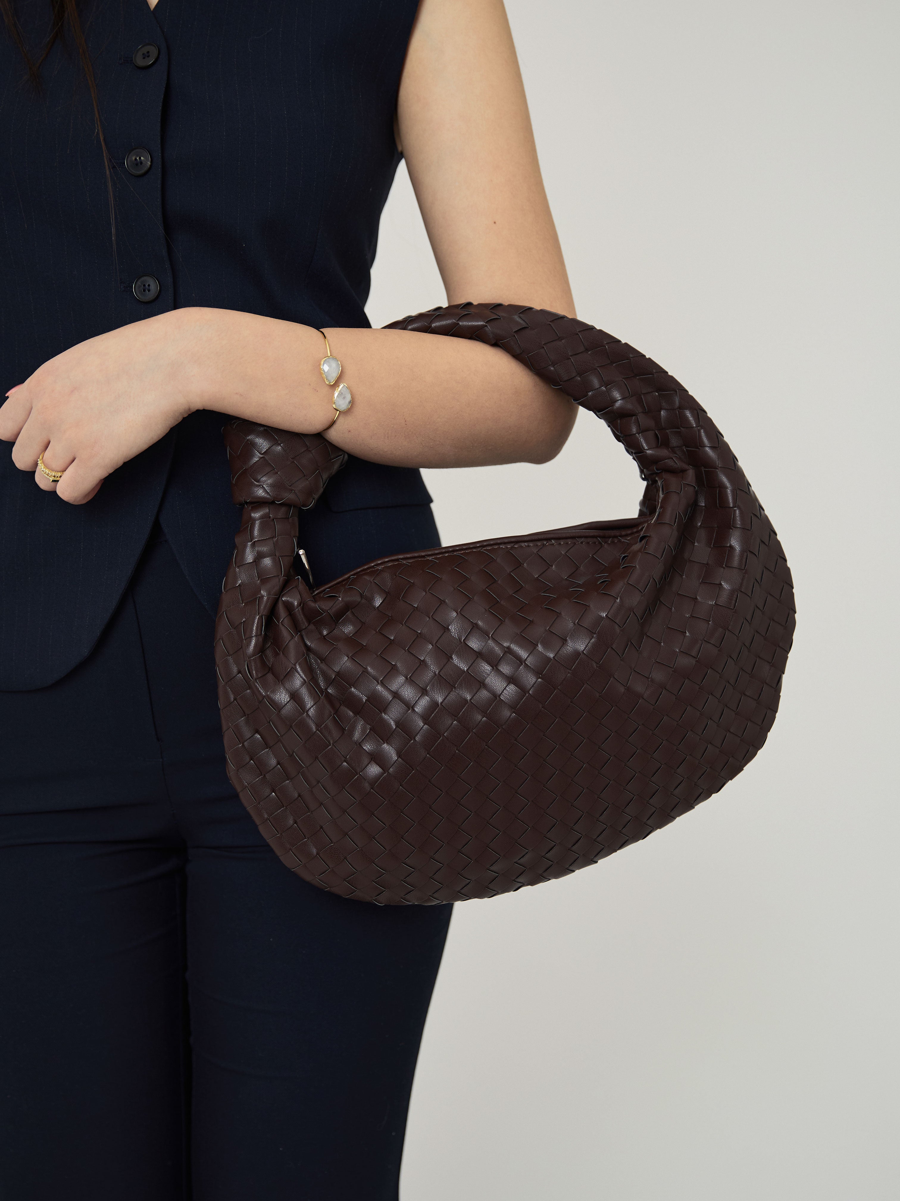 Medium Everyday Leather Bag - Dark Brown
