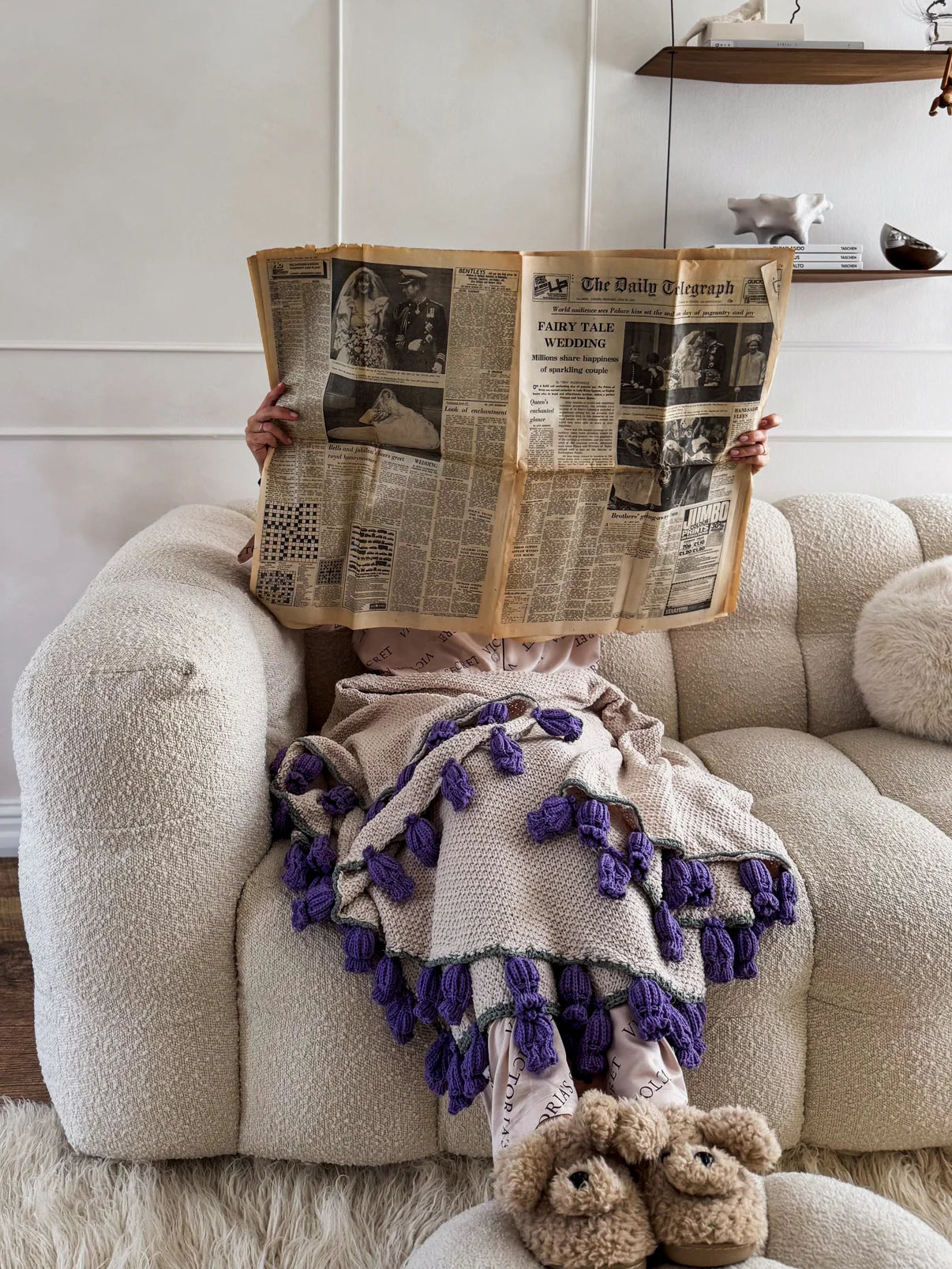handmade Flower blanket - Purple