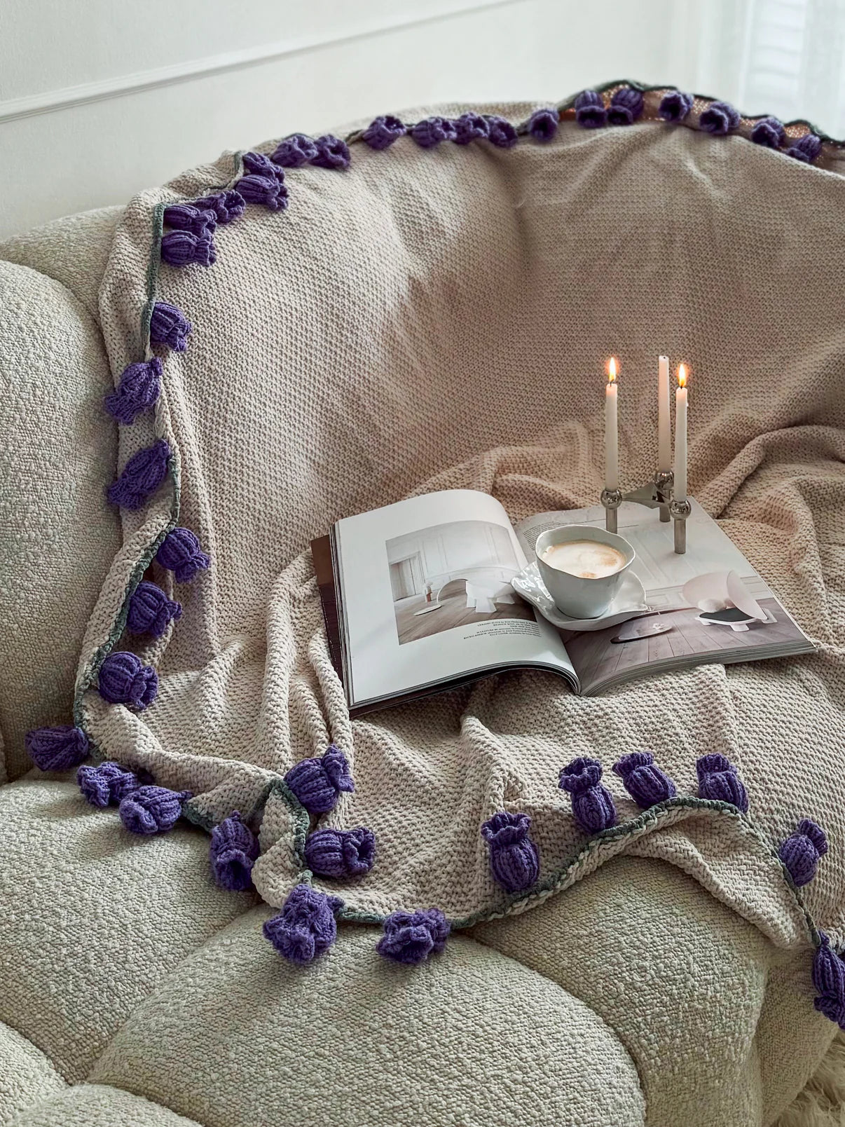 handmade Flower blanket - Purple