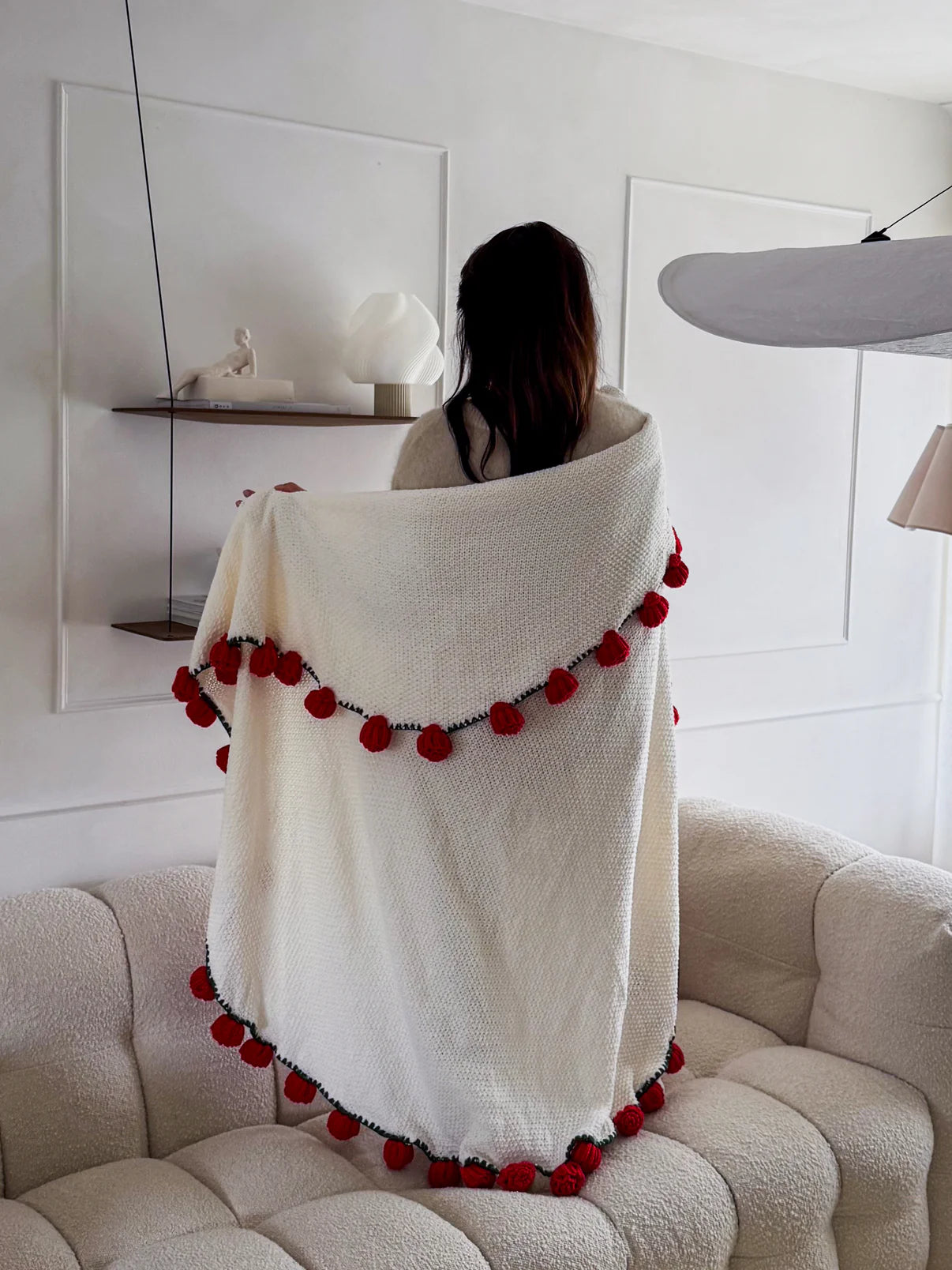 handmade Flower blanket - Red