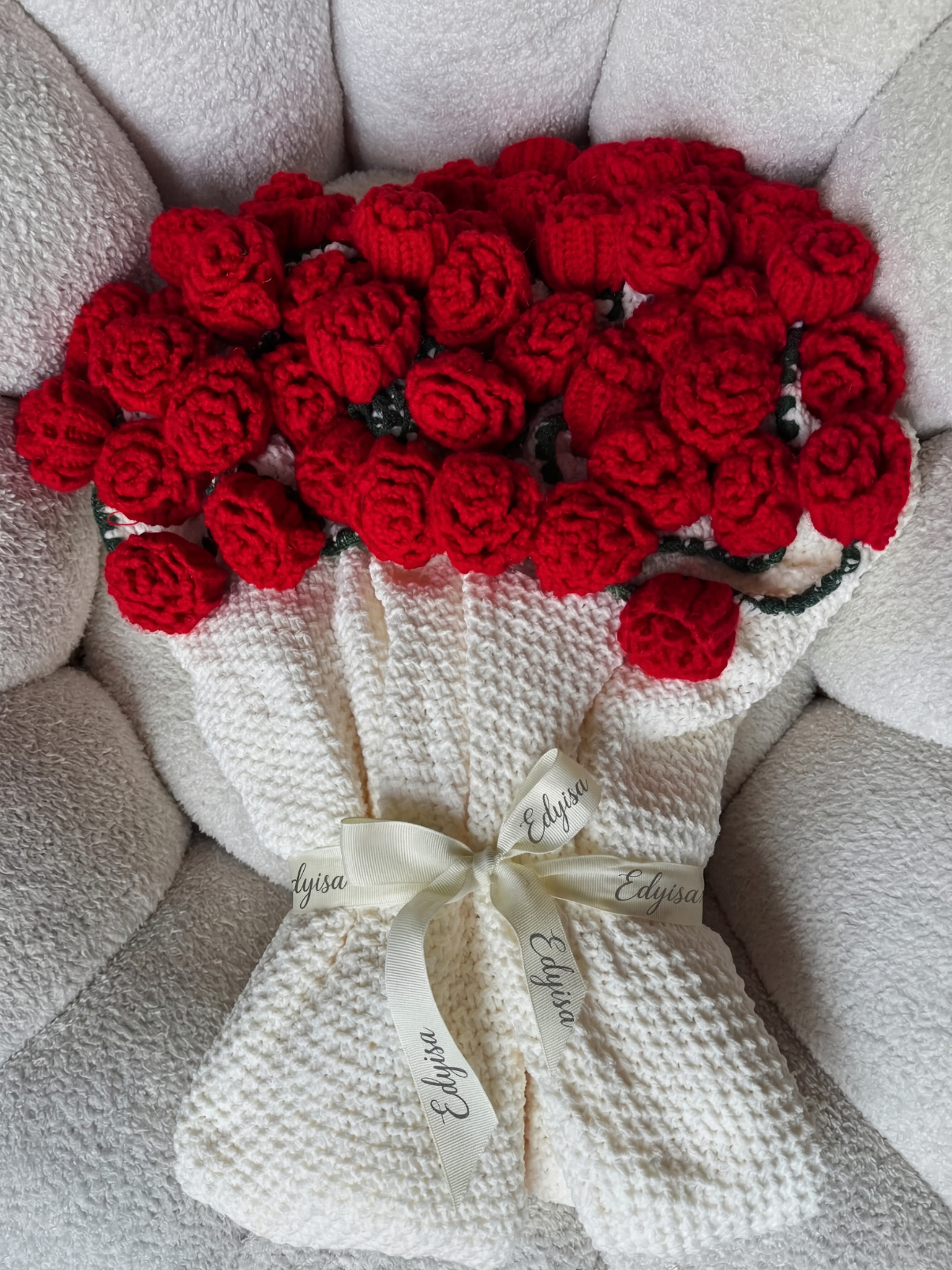handmade Flower blanket - Red