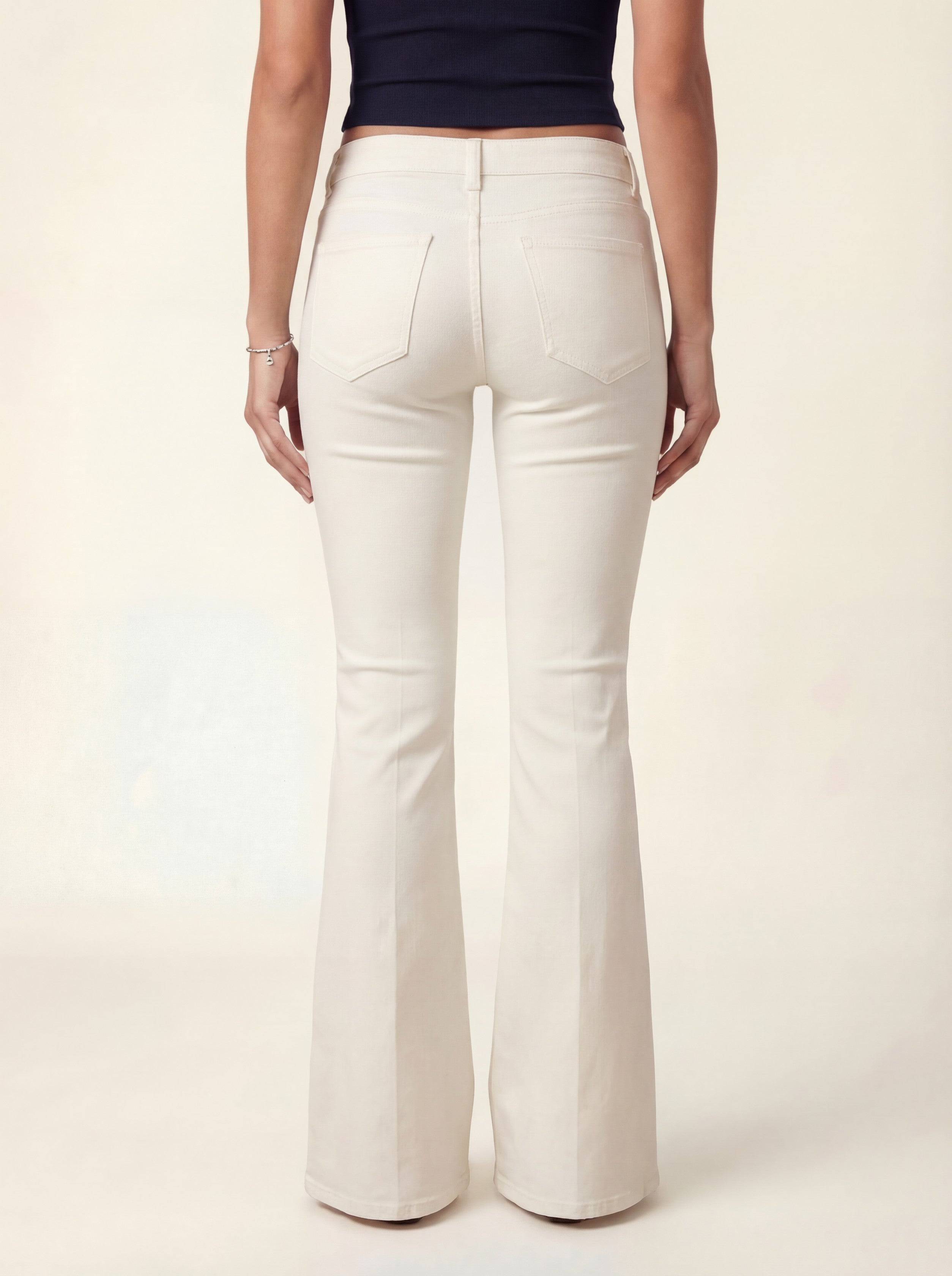 Amara Flare Denim Jeans - Vanilla