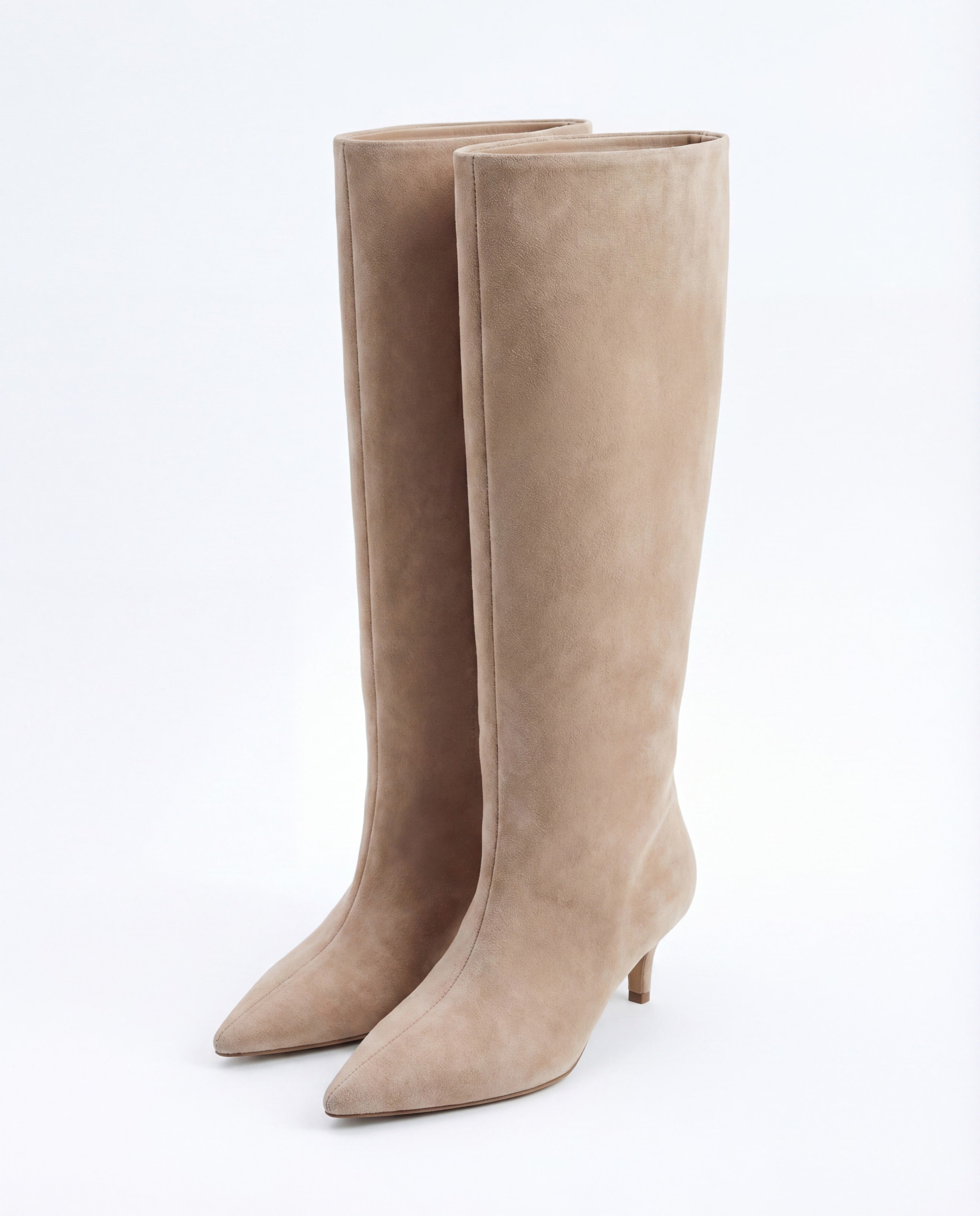Mona suede knee high boots - Beige