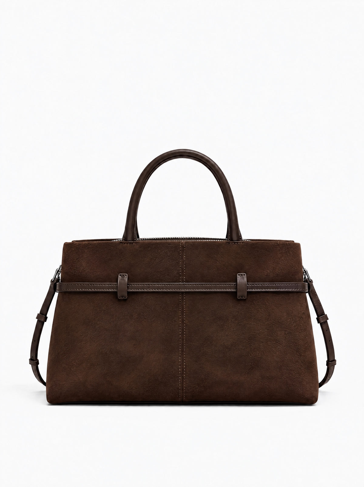 Bella Suede Bag – Dark Brown