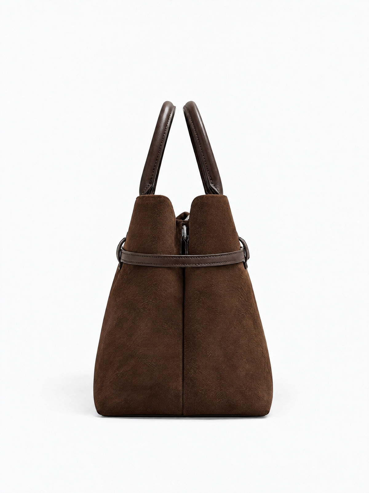 Bella Suede Bag – Dark Brown