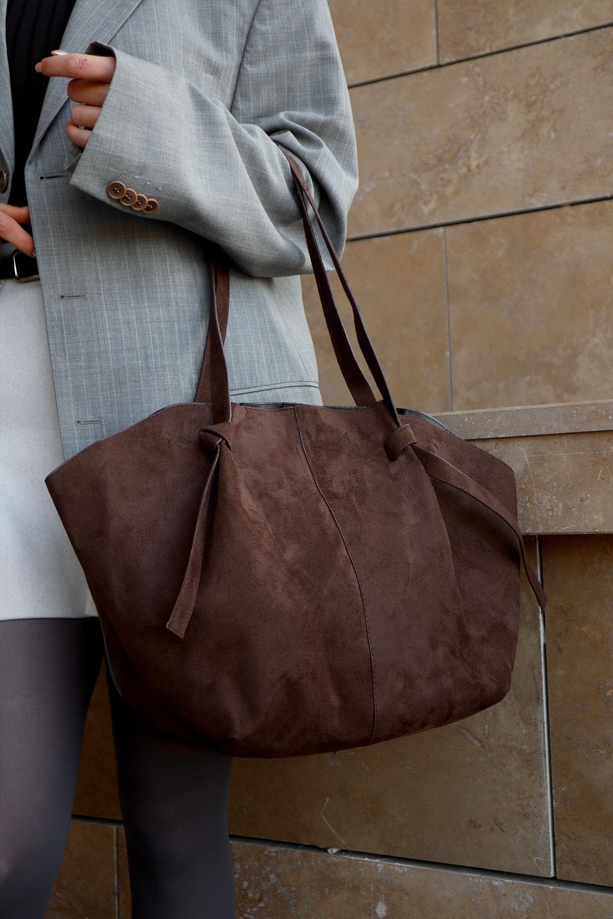 Ava Knot Suede Bag