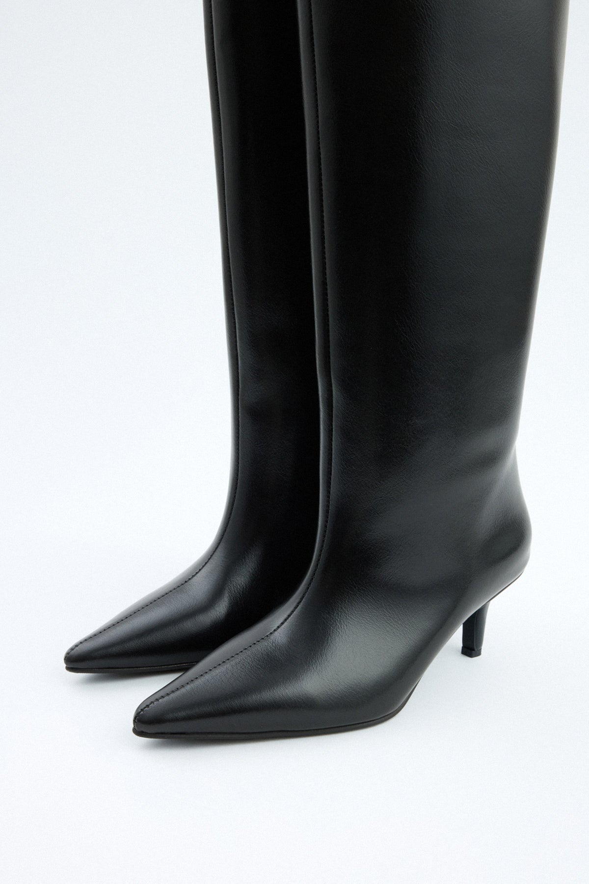 Mona Leather knee high boots - Black