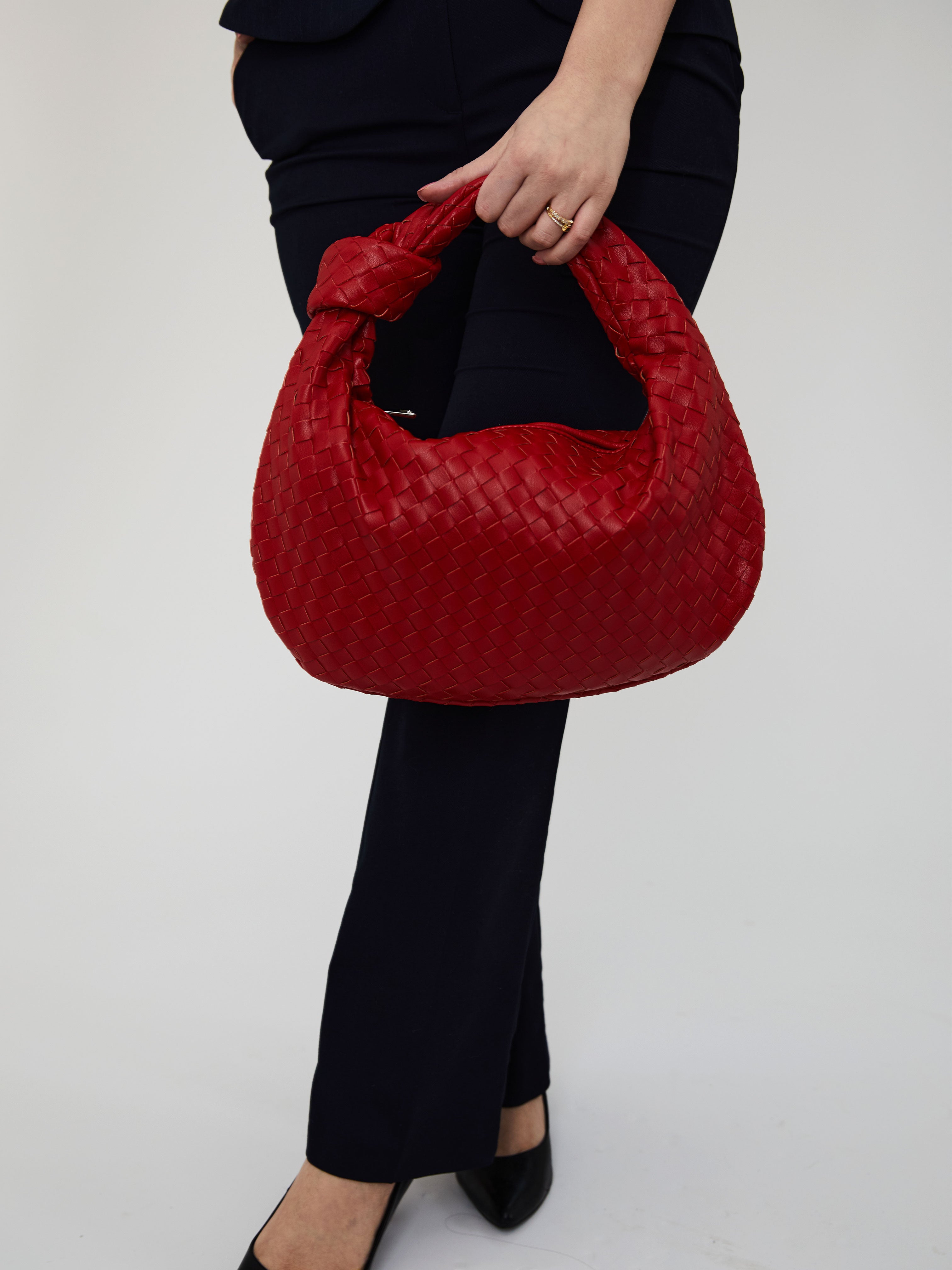 Medium Everyday Leather Bag - Cherry Red